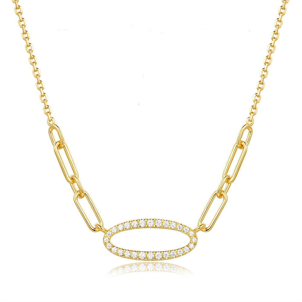 This Necklace is available in 14K Yellow Gold. There are a total of 28 stones. There are Rounds with a total carat weight of 0.13 set in a Micro Prong setting.