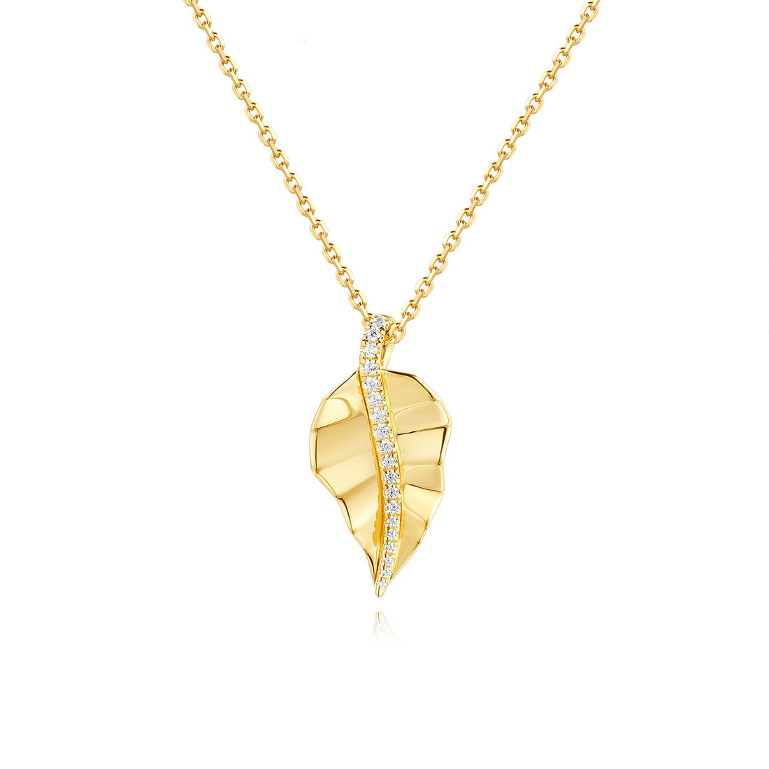 This Necklace is available in 14K Yellow Gold. There are a total of 19 stones. There are Rounds with a total carat weight of 0.09 set in a Micro Prong setting.