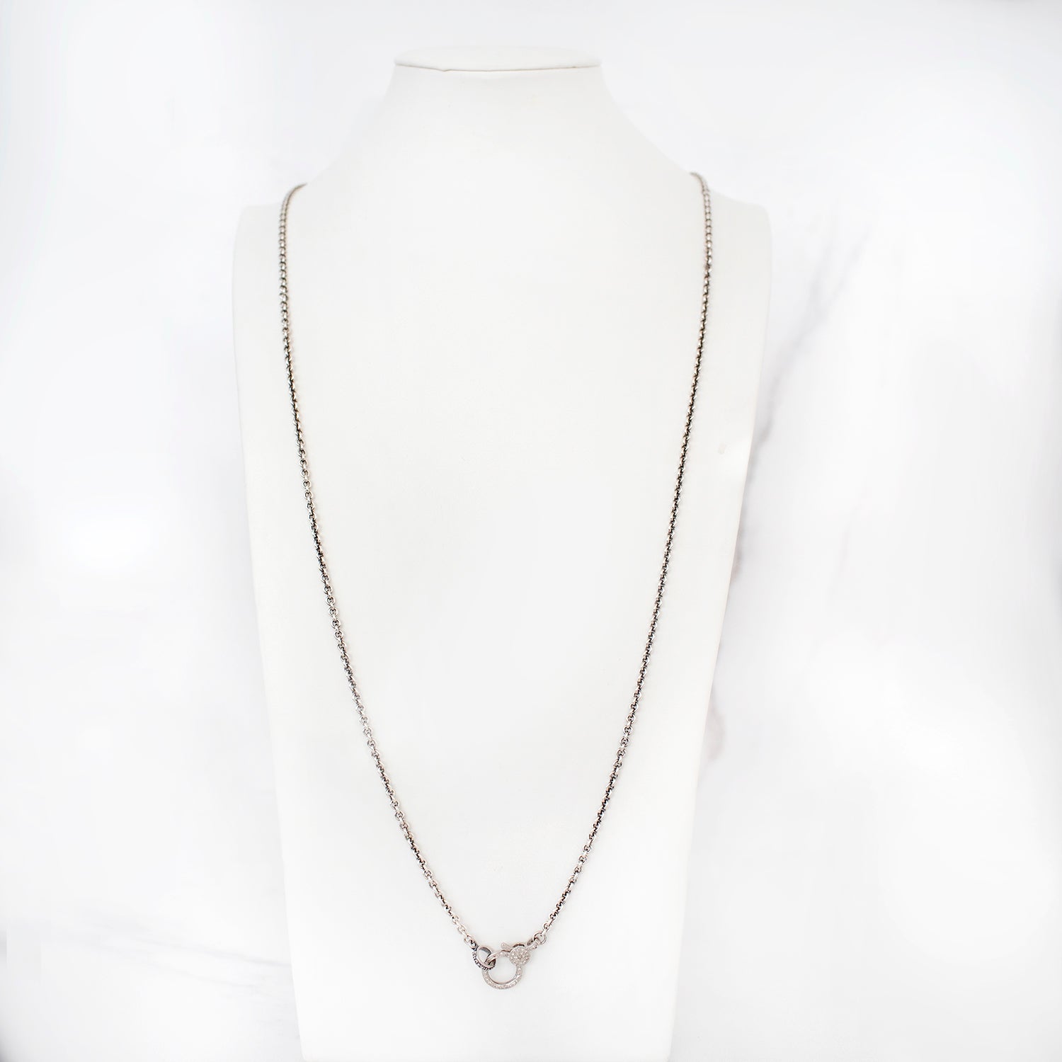 Long Cable Chain Necklace with Diamond Claw Clasp NB000216 - TBird