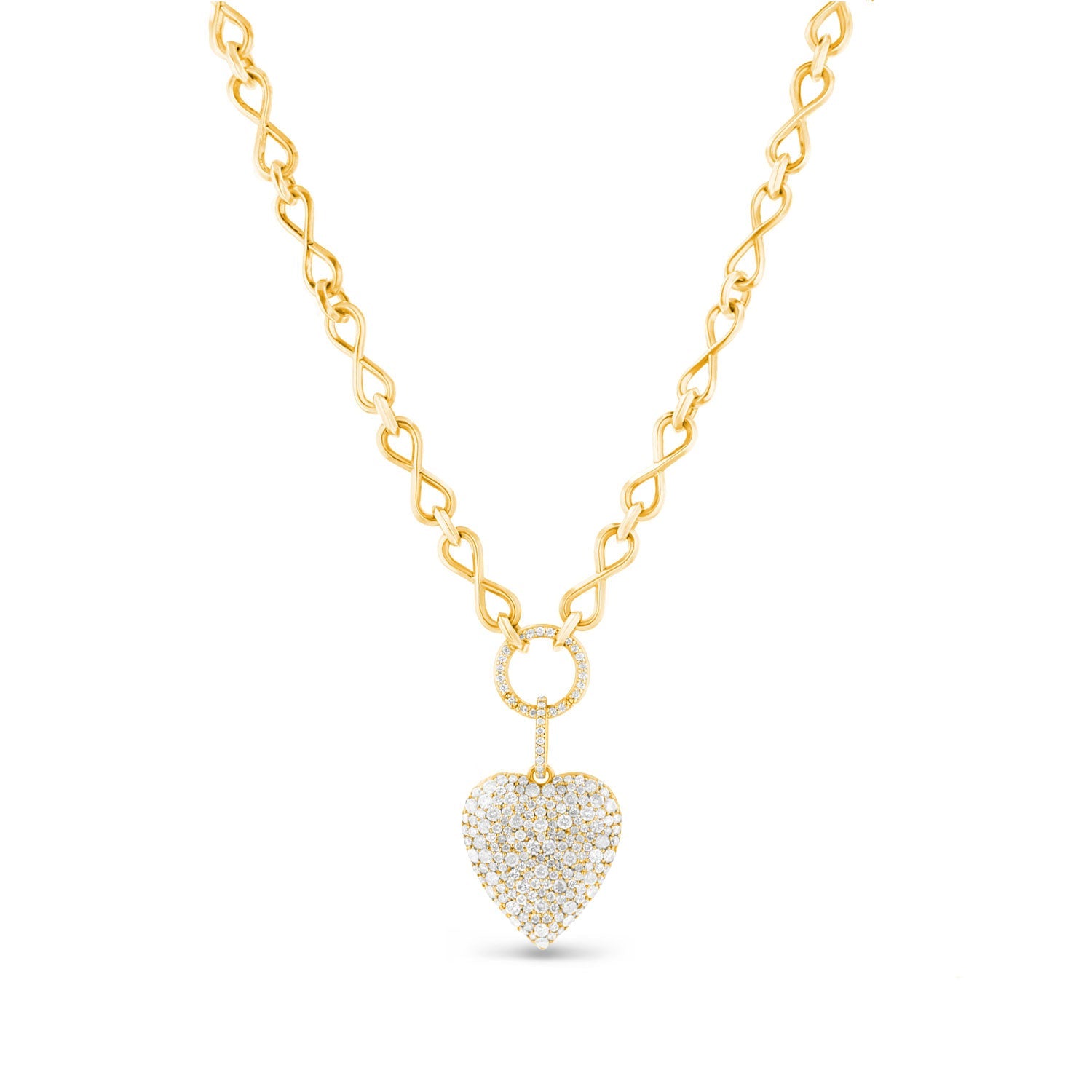 14k Forever in Love Diamond Cobblestone Heart Pendant