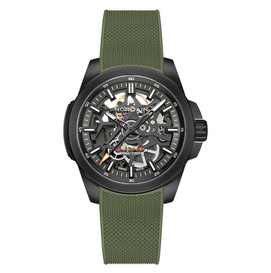 NORQAIN  Independence Skeleton 40mm Black DLC N3008.07B01.G01.R01