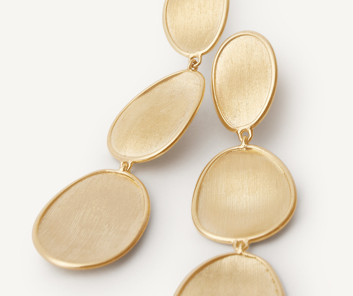 Gold triple earrings