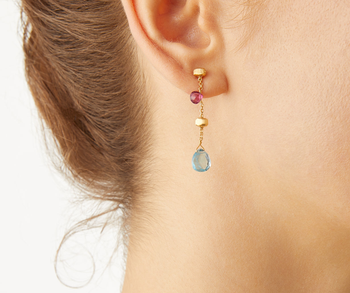 Mini multicoloured topaz earrings