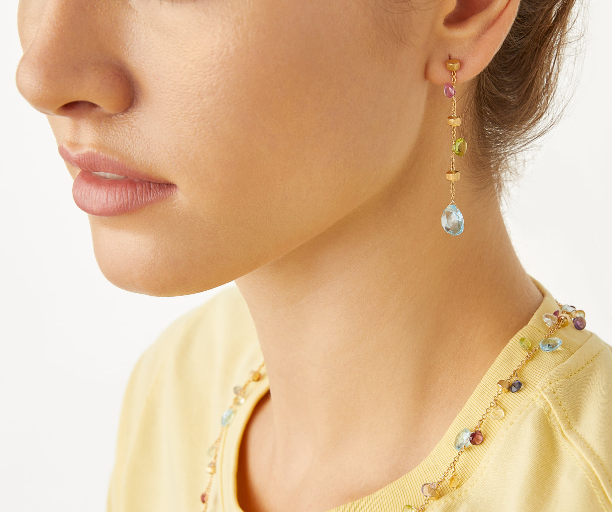 Multicoloured topaz earrings