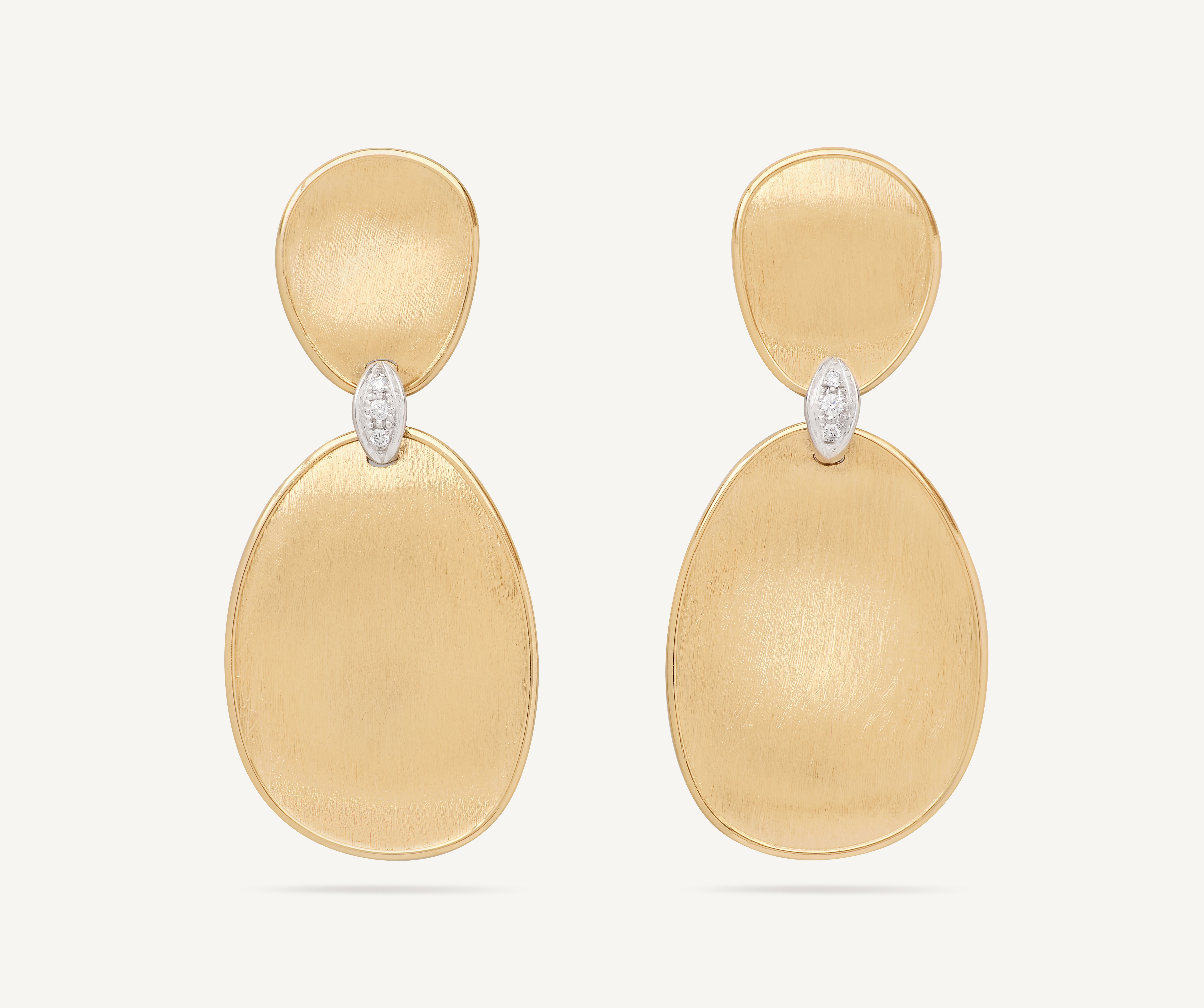 18kt yellow gold chandelier earrings with diamond accents