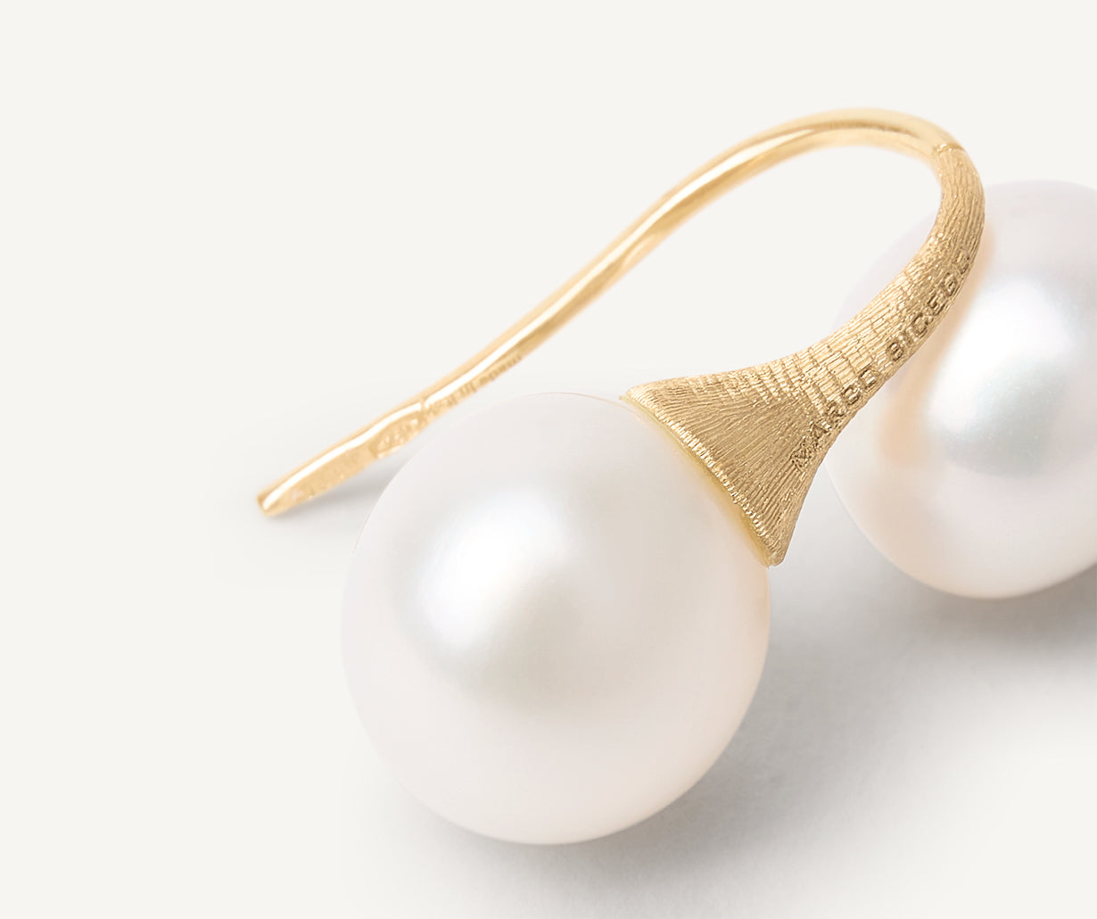 Gold and pearl drop earrings