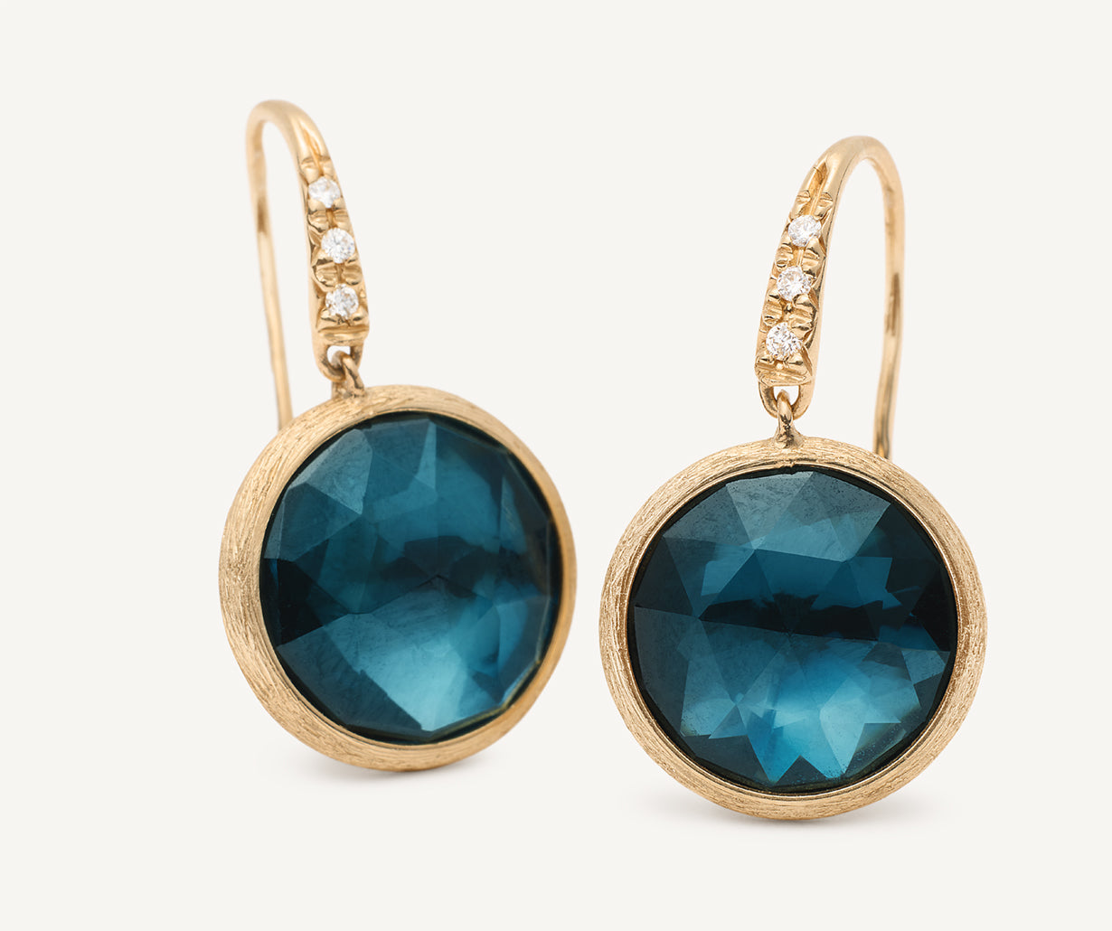 18kt yellow gold London topaz hook earrings