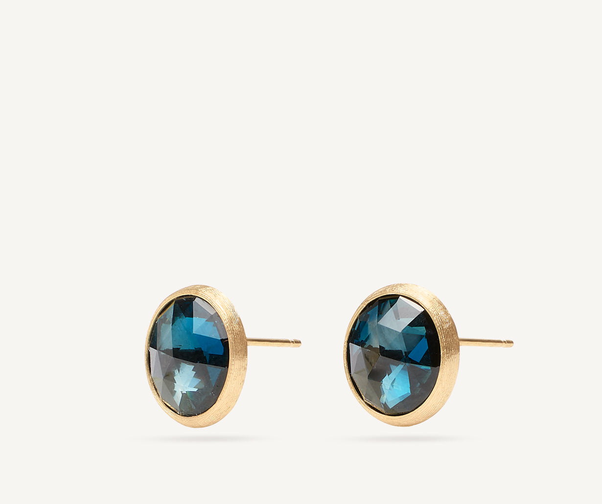 London Blue topaz stud earrings, large