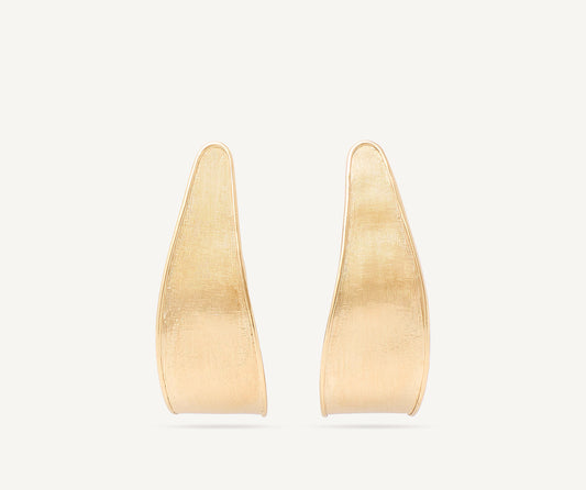 Gold hoop earrings with Florentine technique