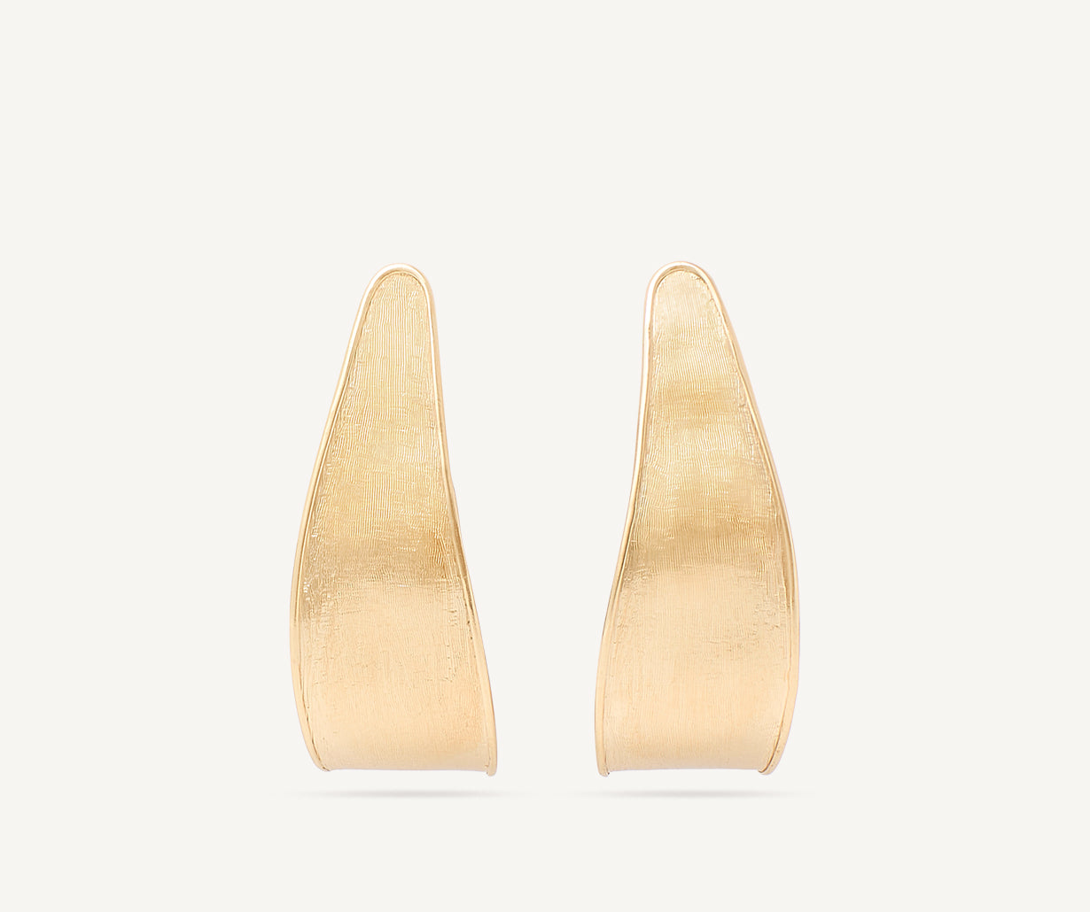 Gold hoop earrings with Florentine technique