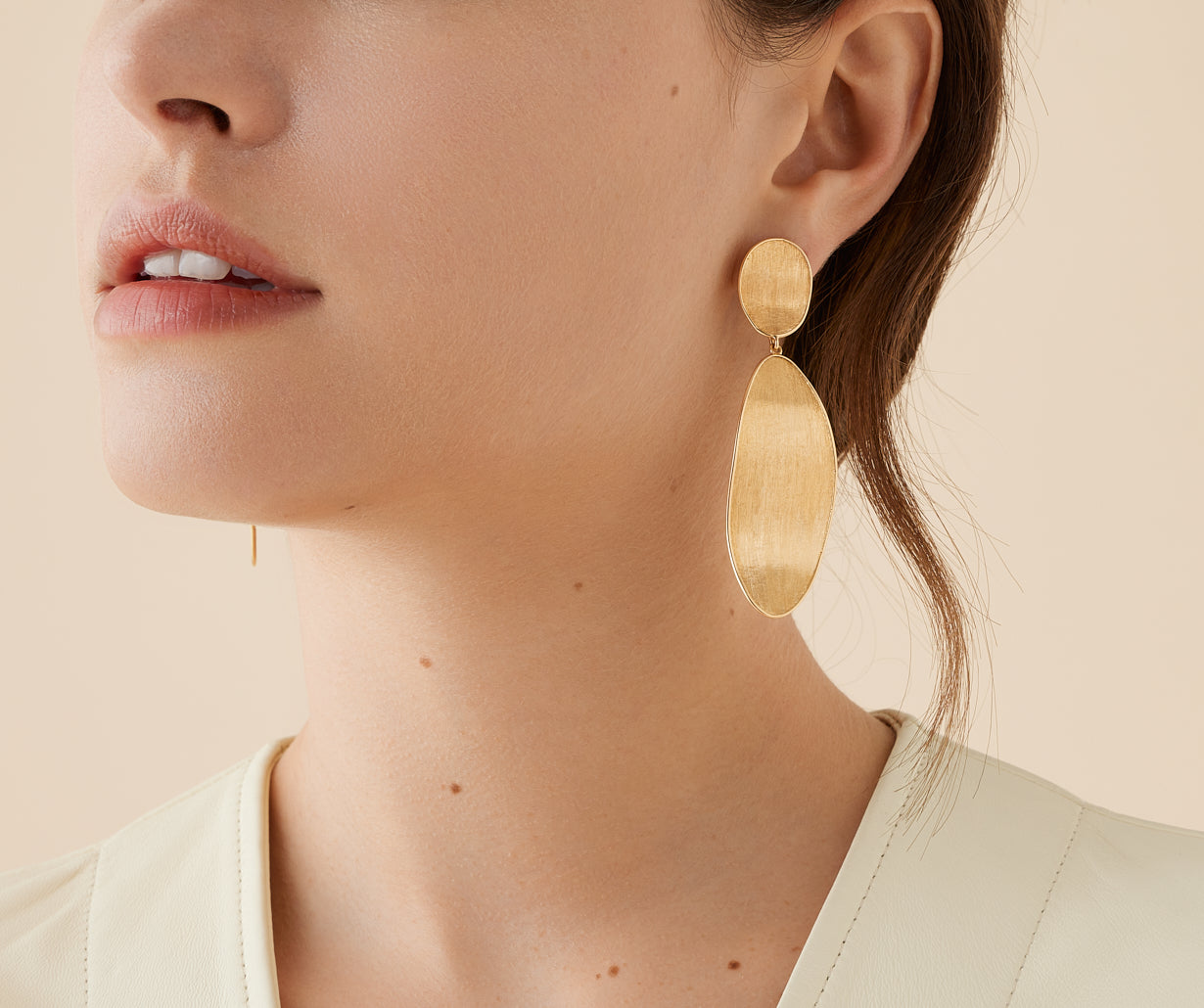 Convertible gold chandelier earrings with diamonds