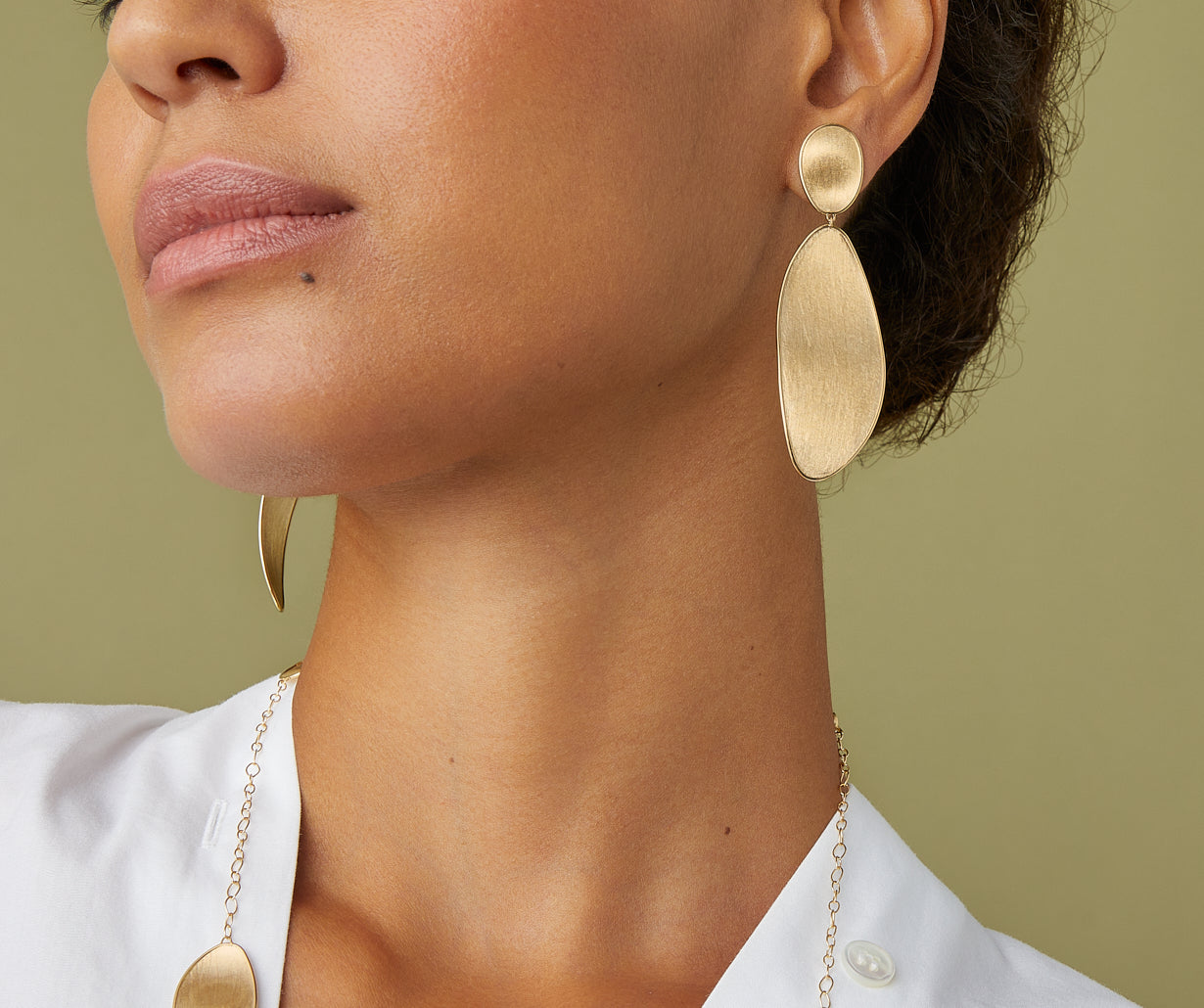 Gold chandelier earrings, large