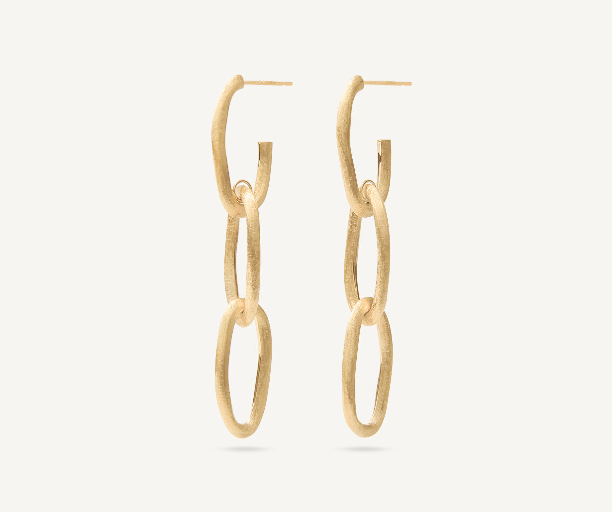 18kt yellow gold oval link chandelier earrings