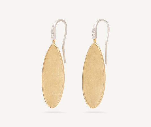 18kt yellow gold pendant earrings with diamonds