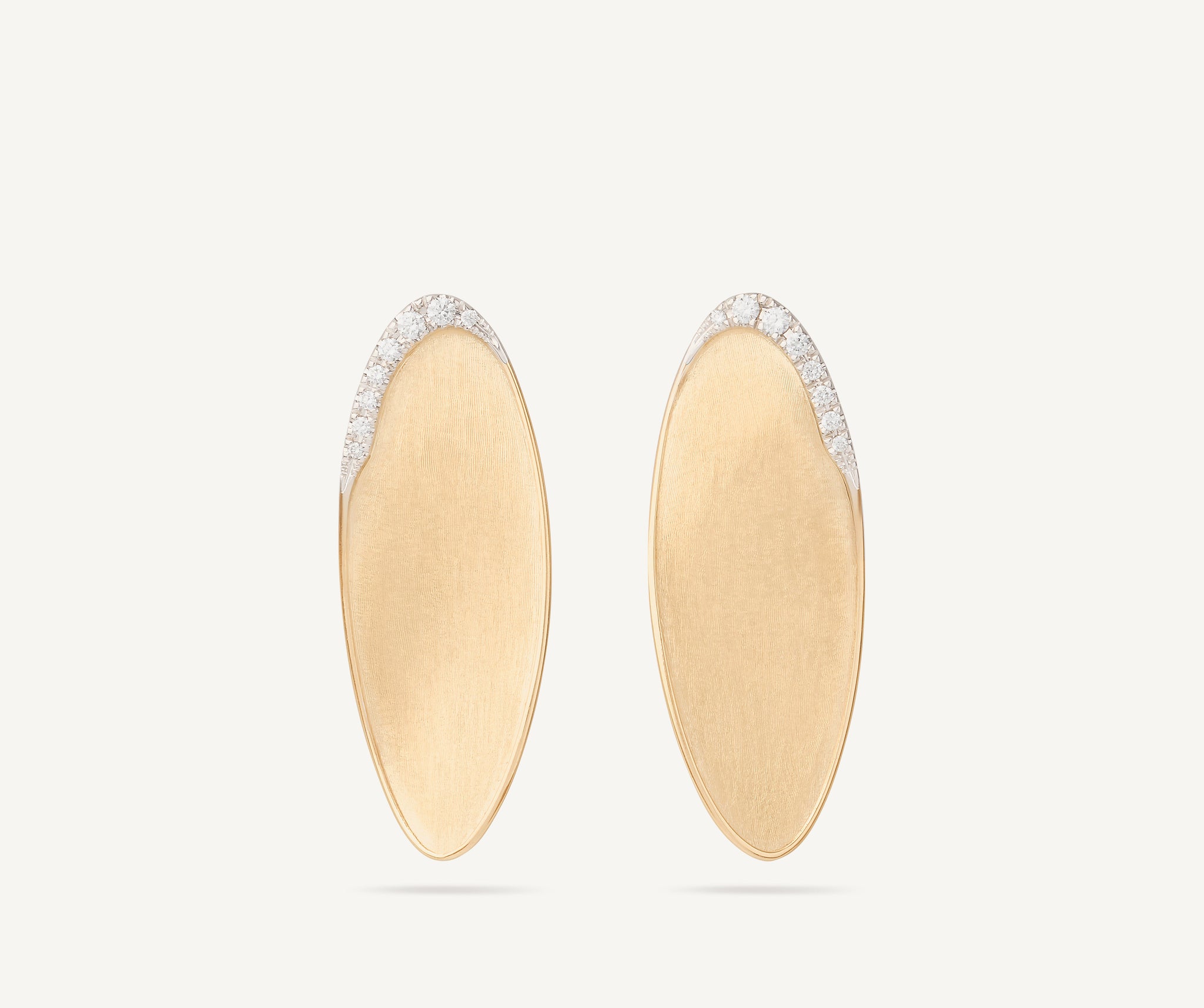 18kt yellow gold statement earrings with diamond pav��, large