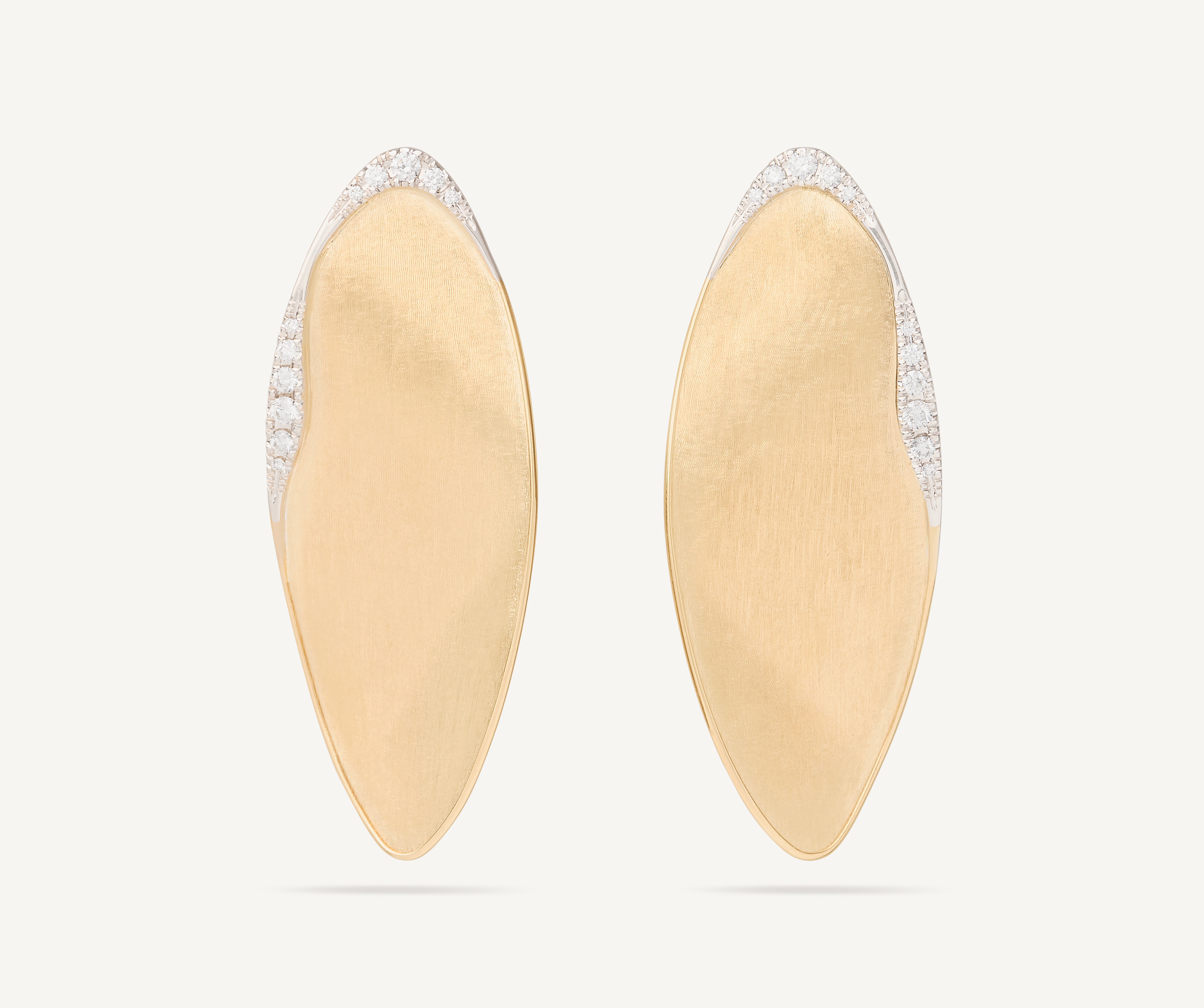 18kt yellow gold statement earrings with diamond pav��, large