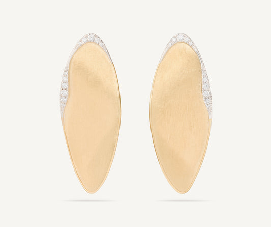 18kt yellow gold statement earrings with diamond pav��, large