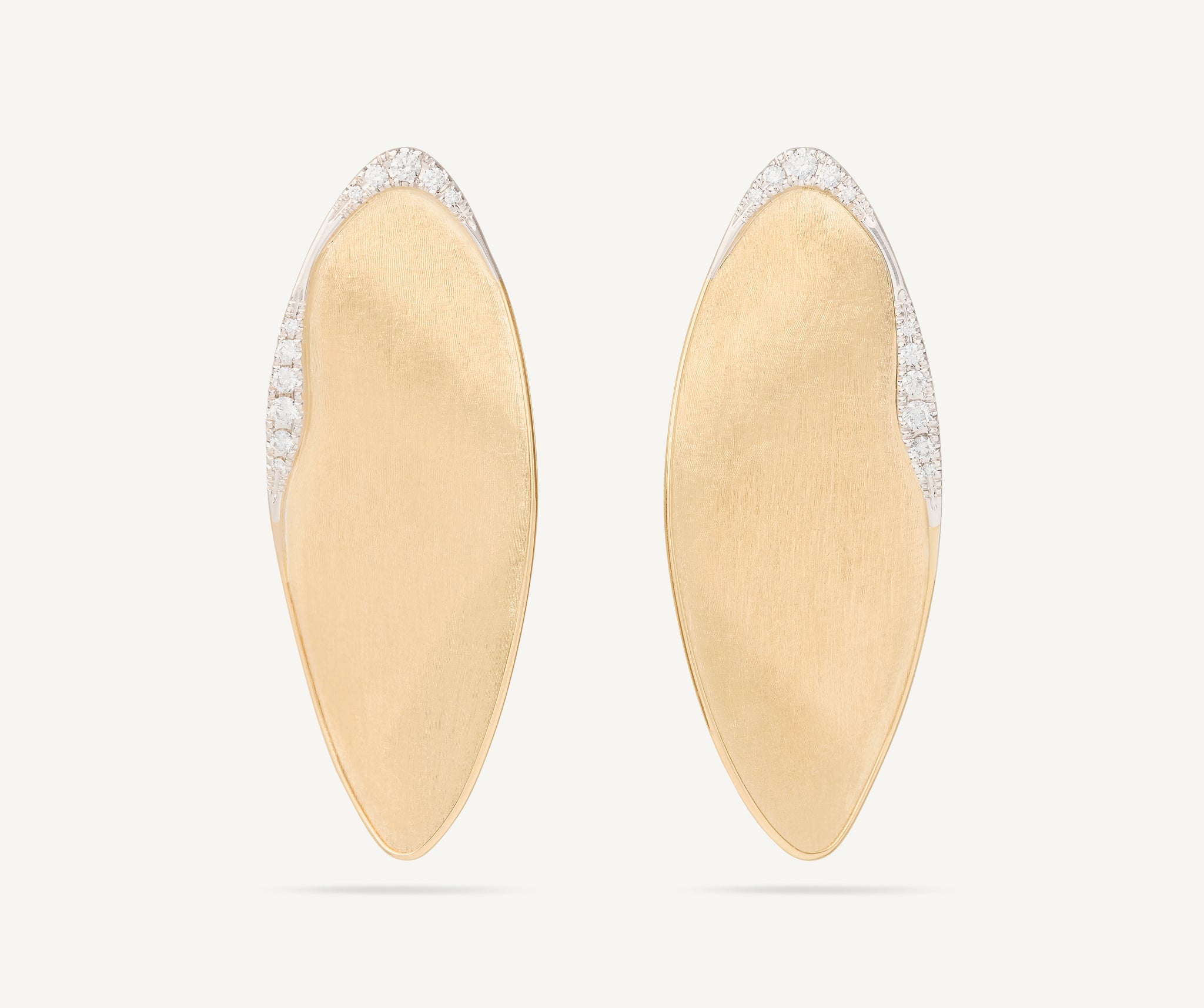 18kt yellow gold statement earrings with diamond pav��, large