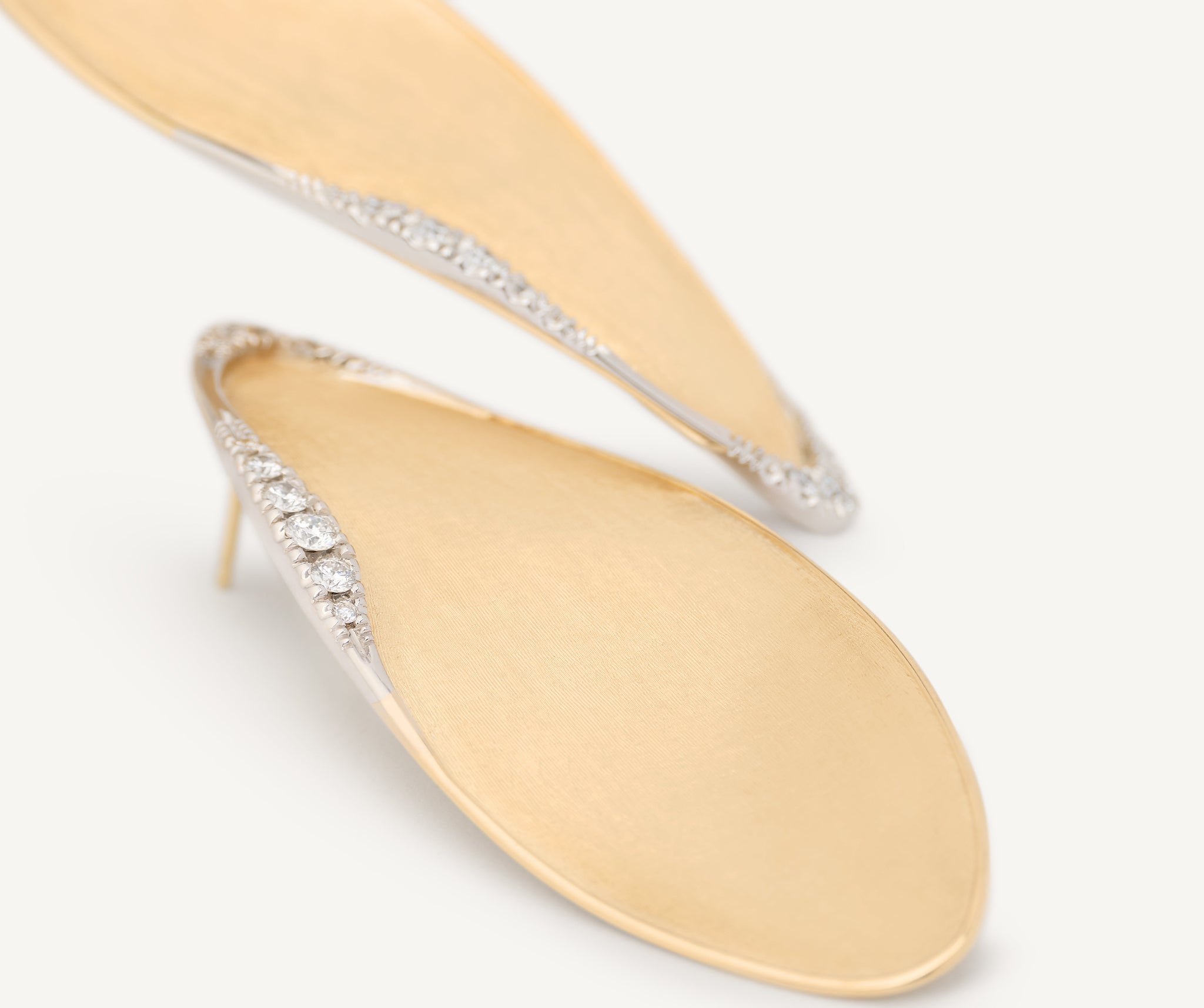 18kt yellow gold statement earrings with diamond pav��, large