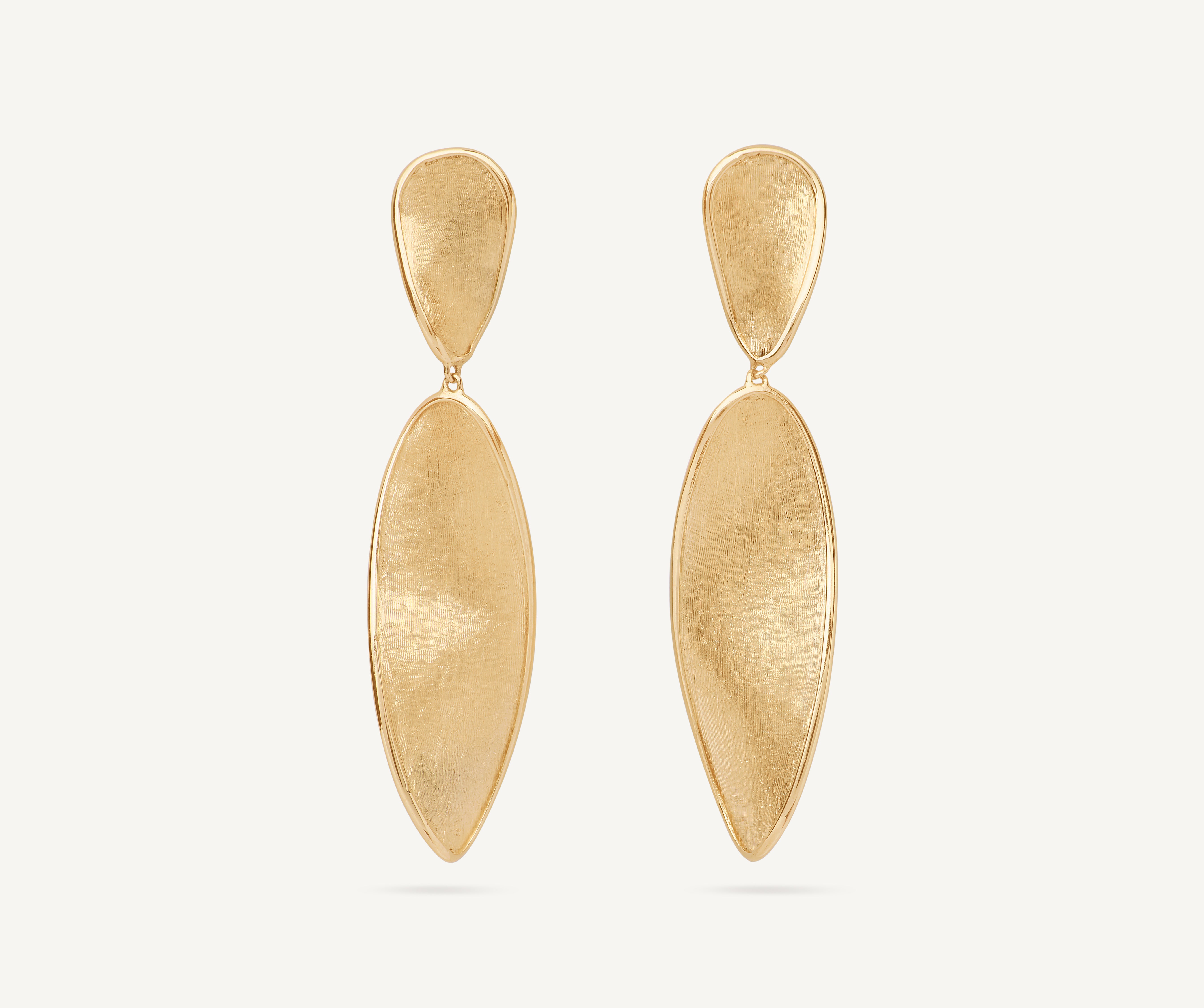 18kt yellow gold pendant leaf earrings