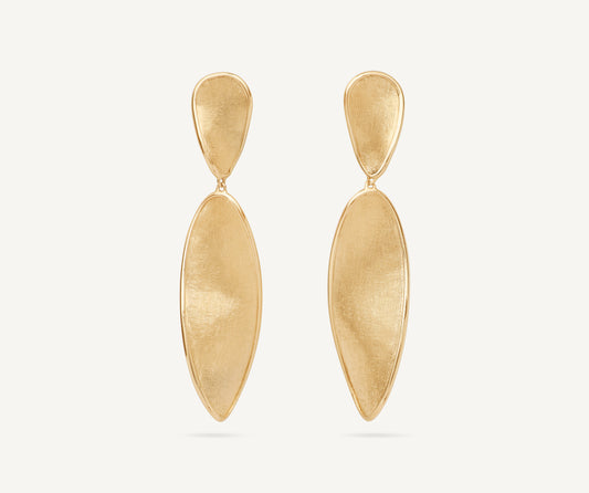 18kt yellow gold pendant leaf earrings