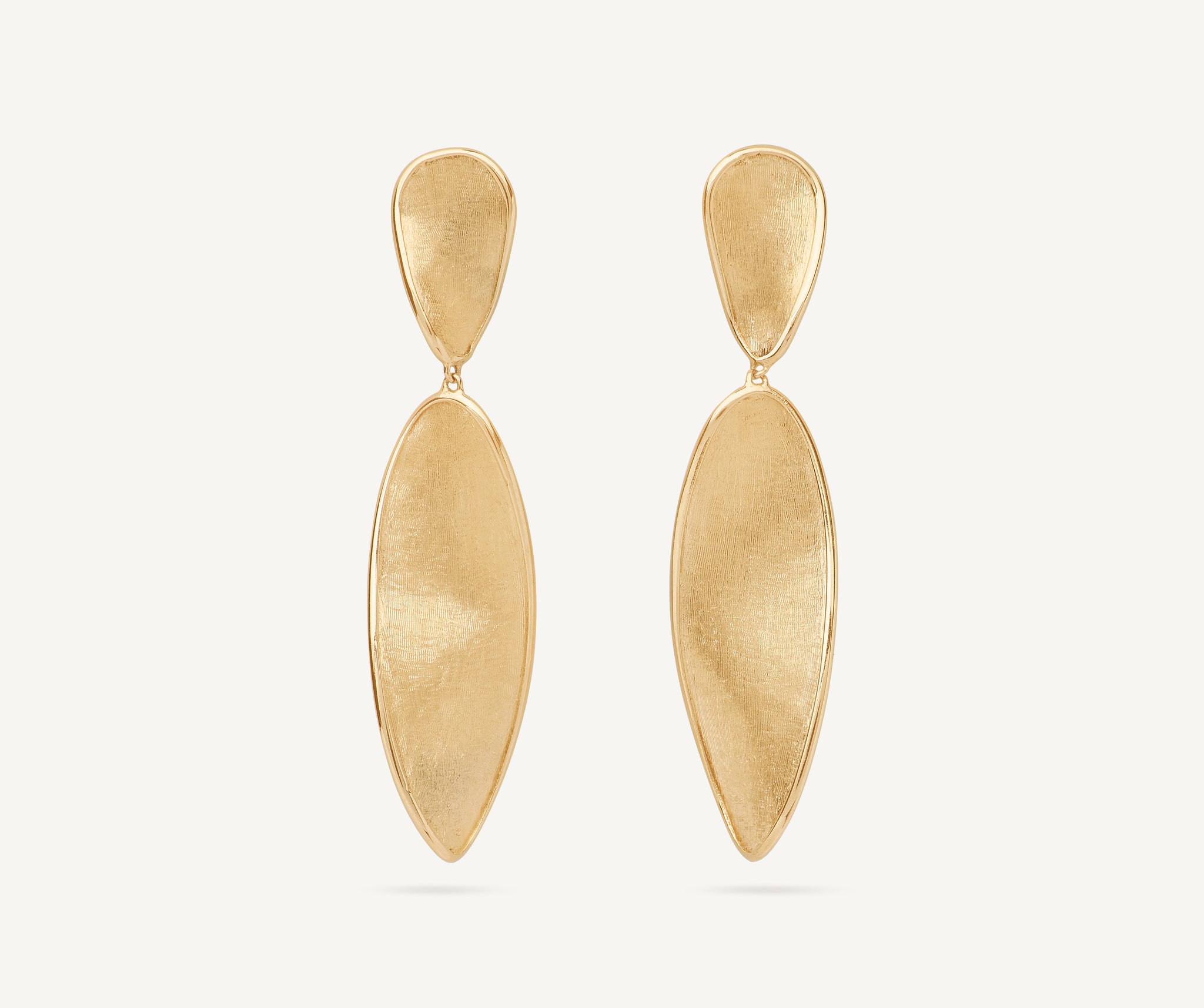 18kt yellow gold pendant leaf earrings