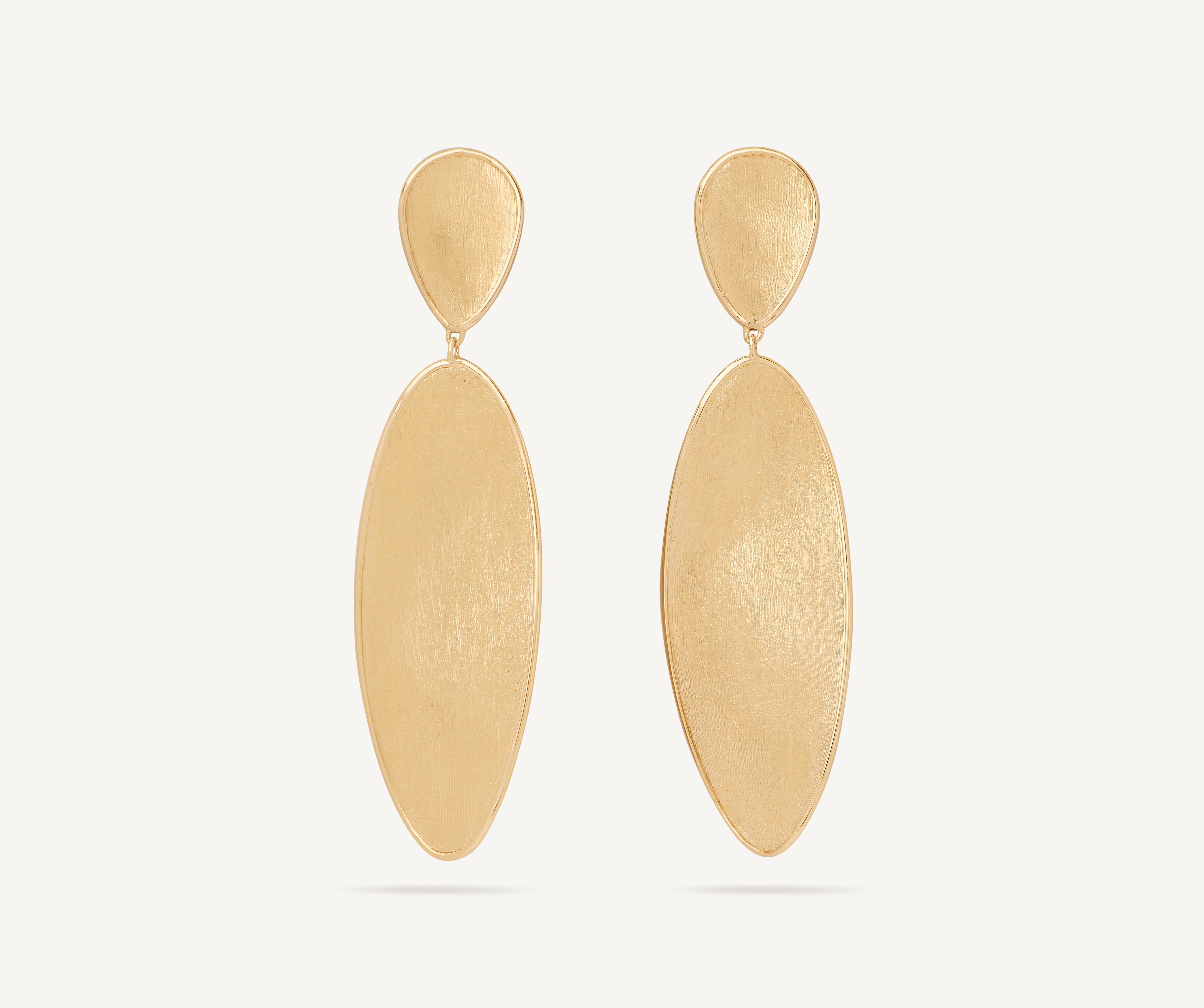 18kt yellow gold pendant earrings, large
