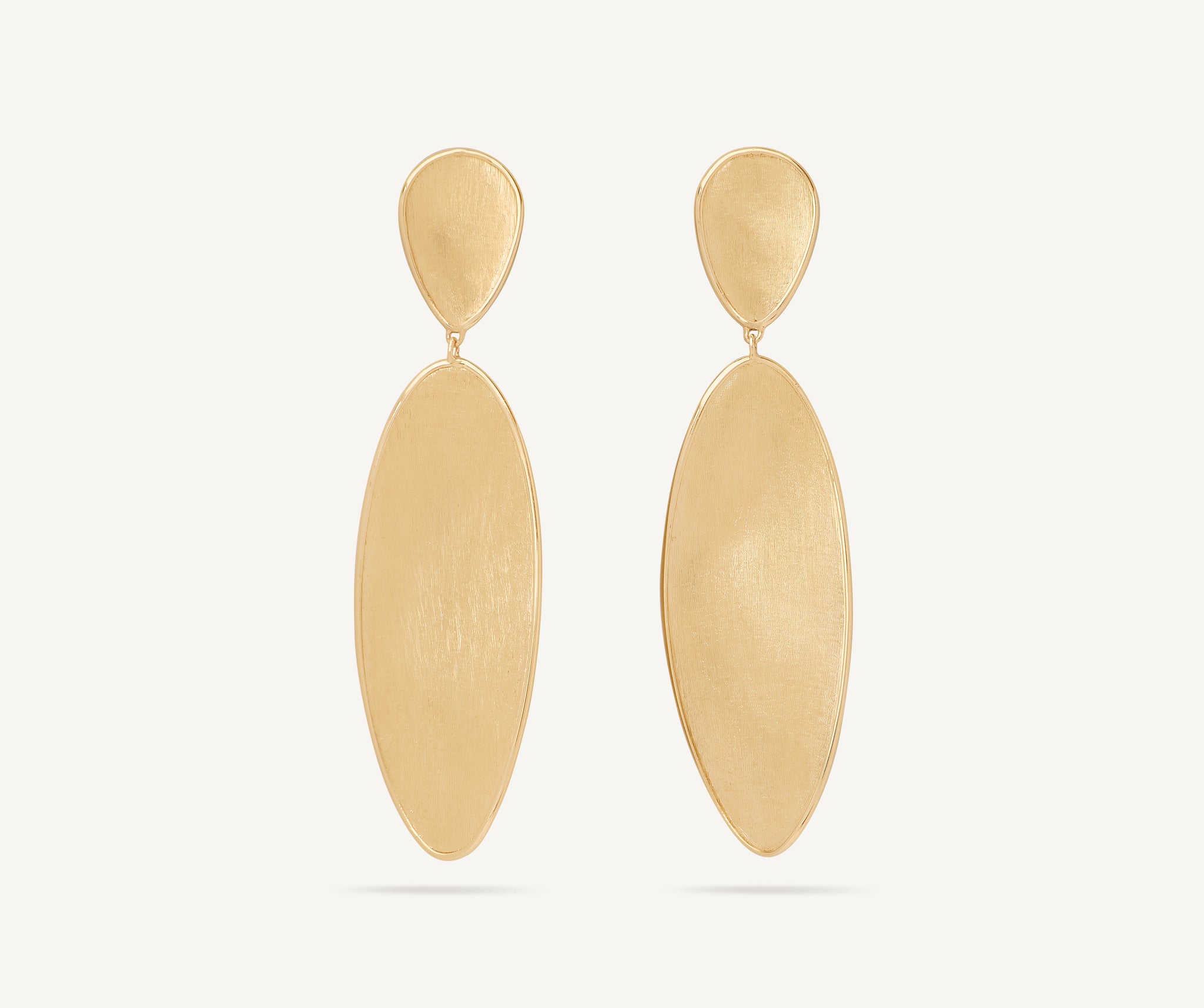 18kt yellow gold pendant earrings, large