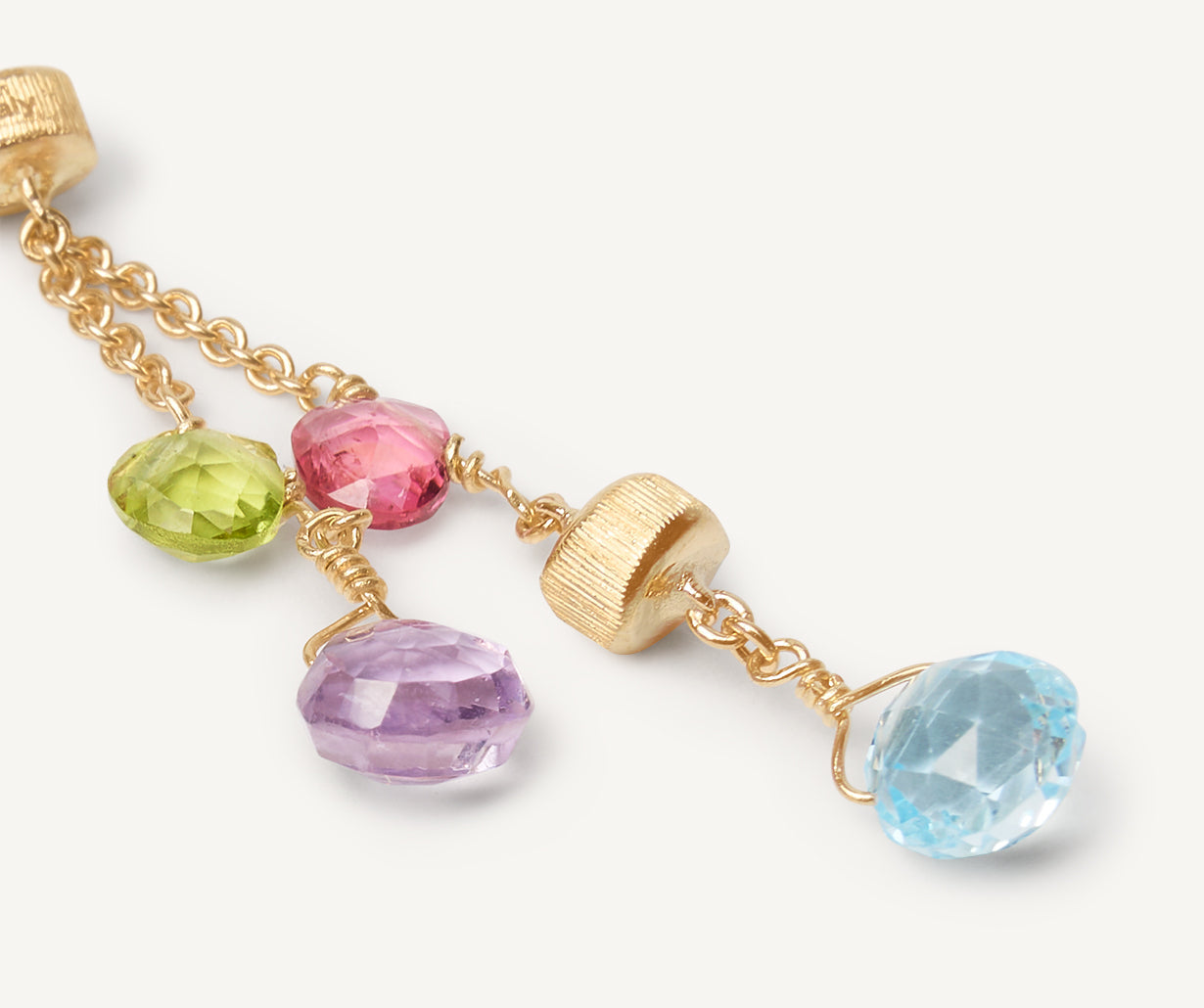 Multi-strand gold earrings