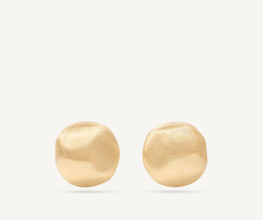 Gold stud earrings, large