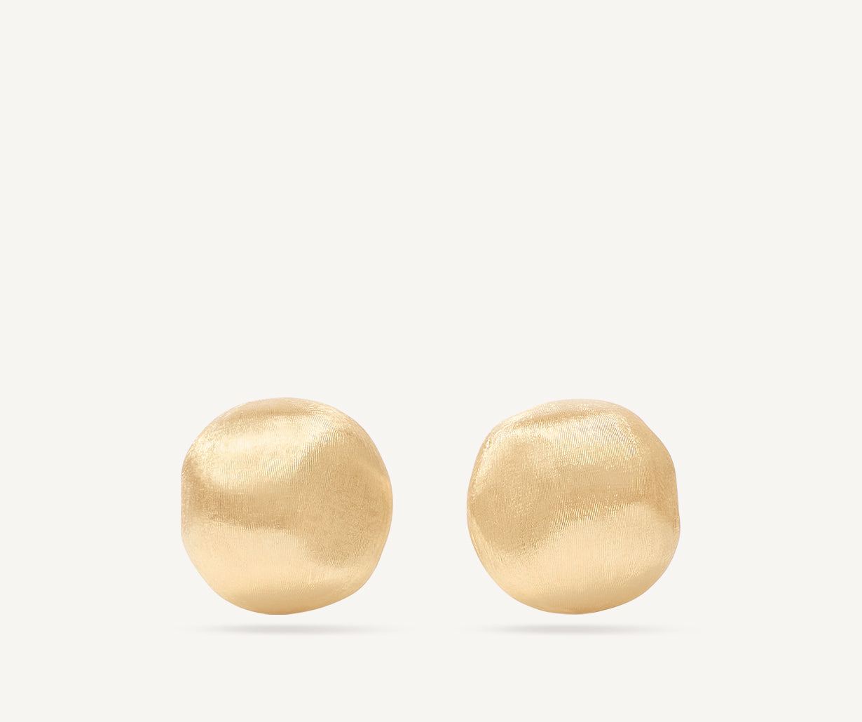 Gold stud earrings, large
