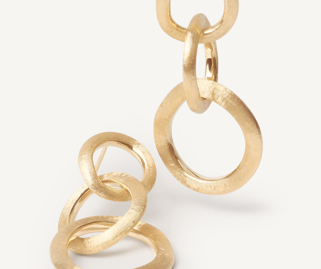 Gold chandelier earrings with three elements
