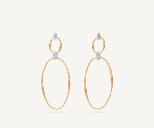 Gold earrings with diamonds