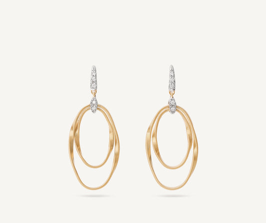Diamond-studded earrings with ovals