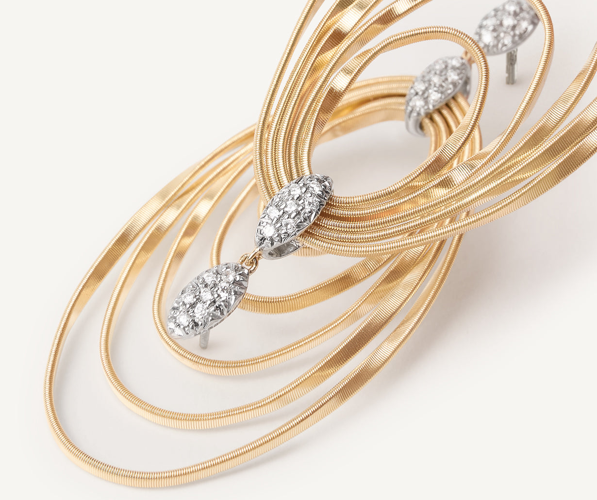 Gold and diamond chandelier earrings, large