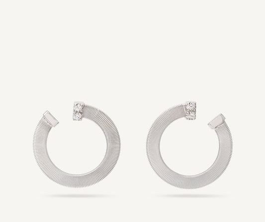 Gold hoop earrings with diamonds, small