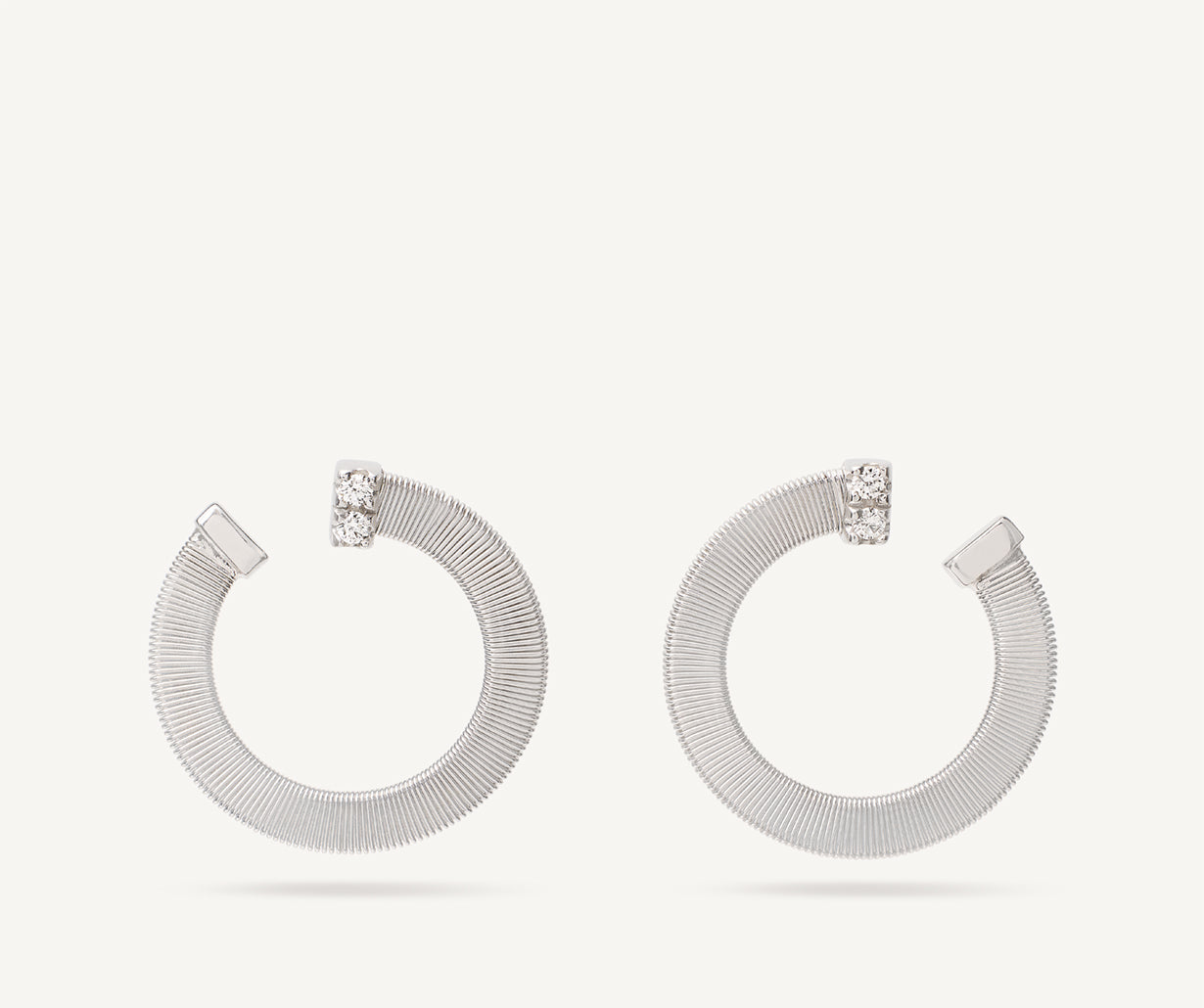 Gold hoop earrings with diamonds, small