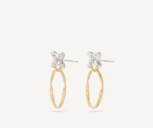 Diamond earrings with floral elements