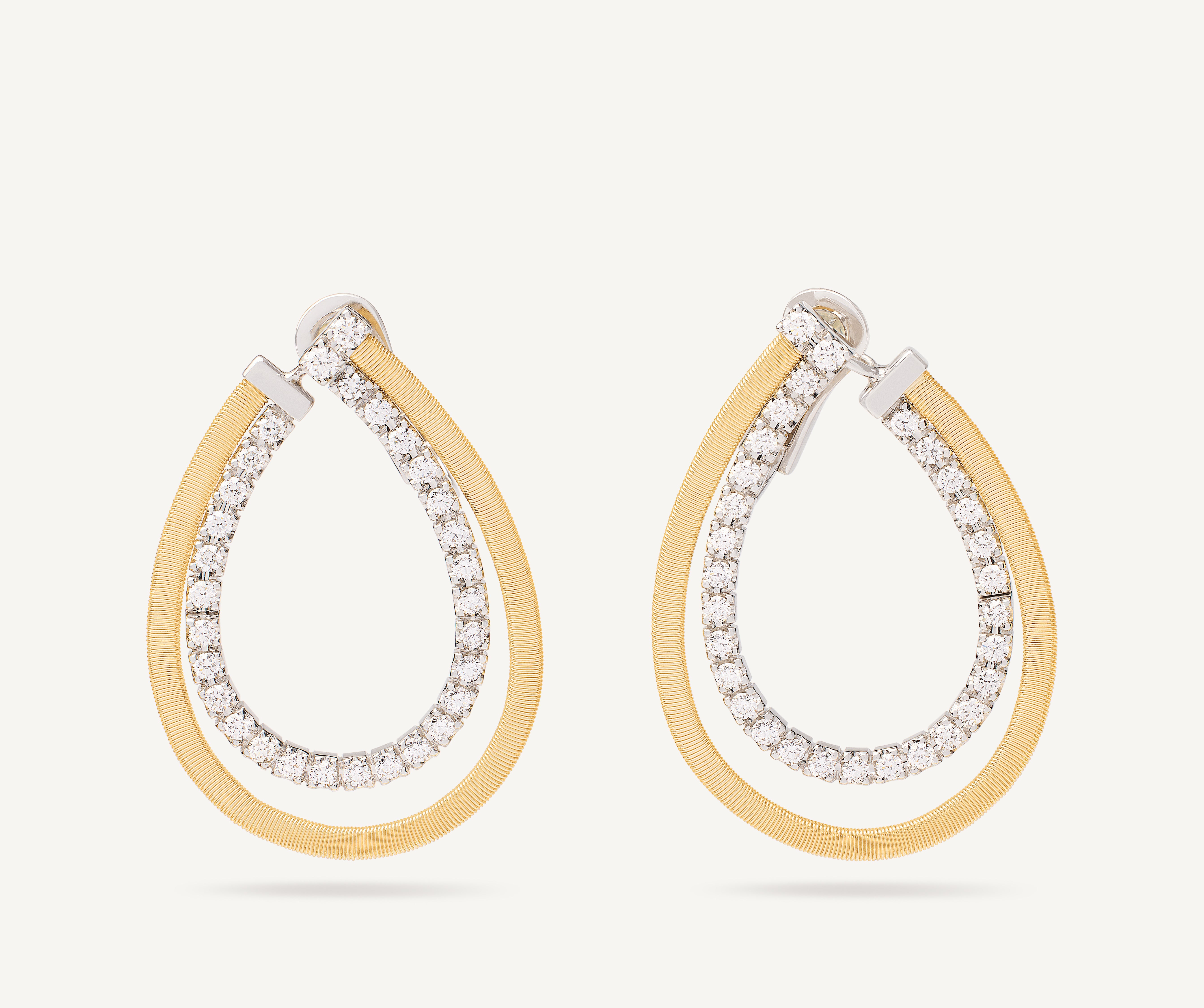 18K Yellow Gold Drop Earrings With Diamonds