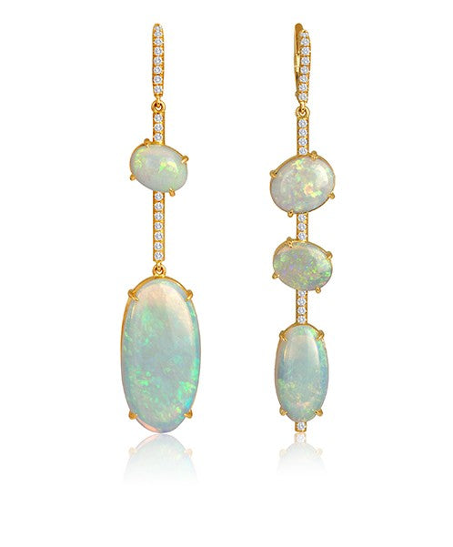 Opal and Diamond Earrings 14-JSA