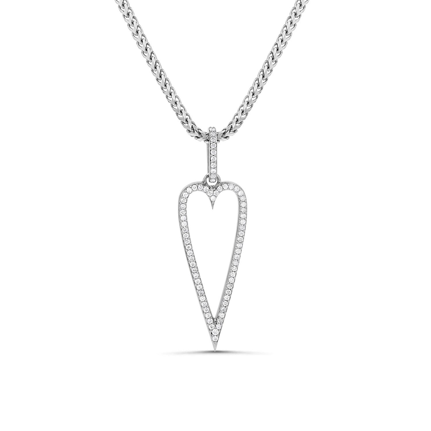 Double Sided Cut Out Diamond Heart Pendant