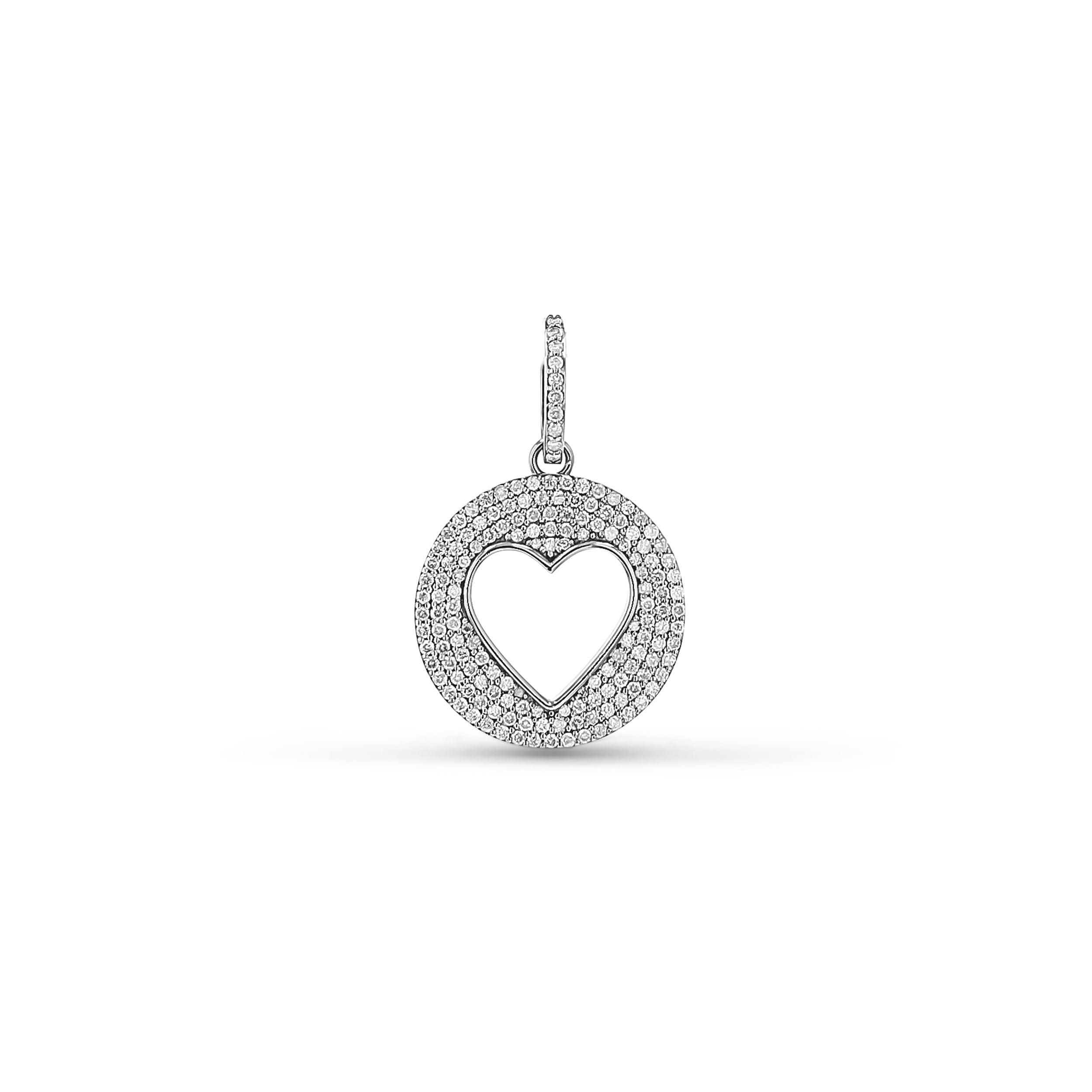 Diamond Open Heart Pendant Only or on Soho Link Chain Necklace - 18"
