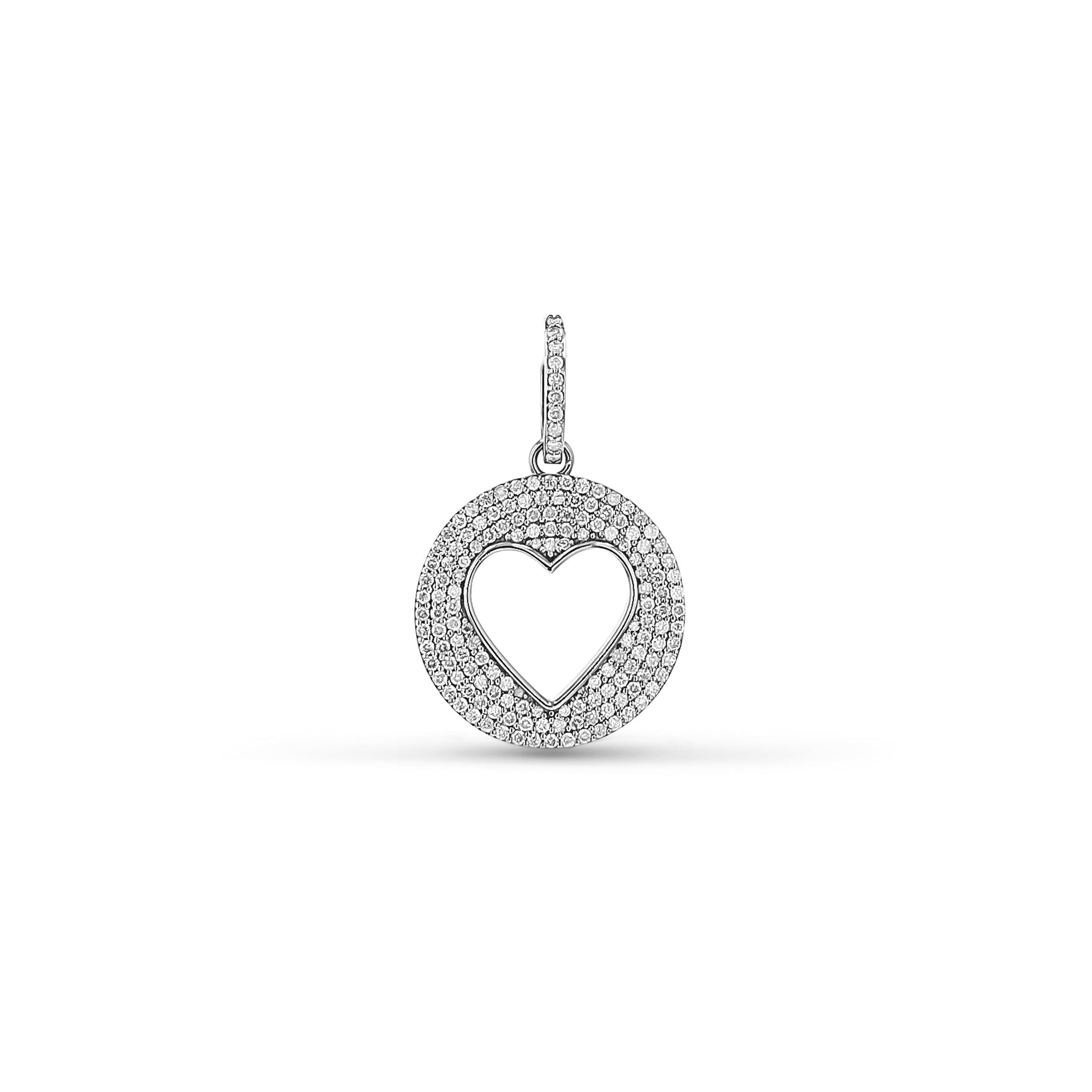 Diamond Open Heart Pendant Only or on Soho Link Chain Necklace - 18"