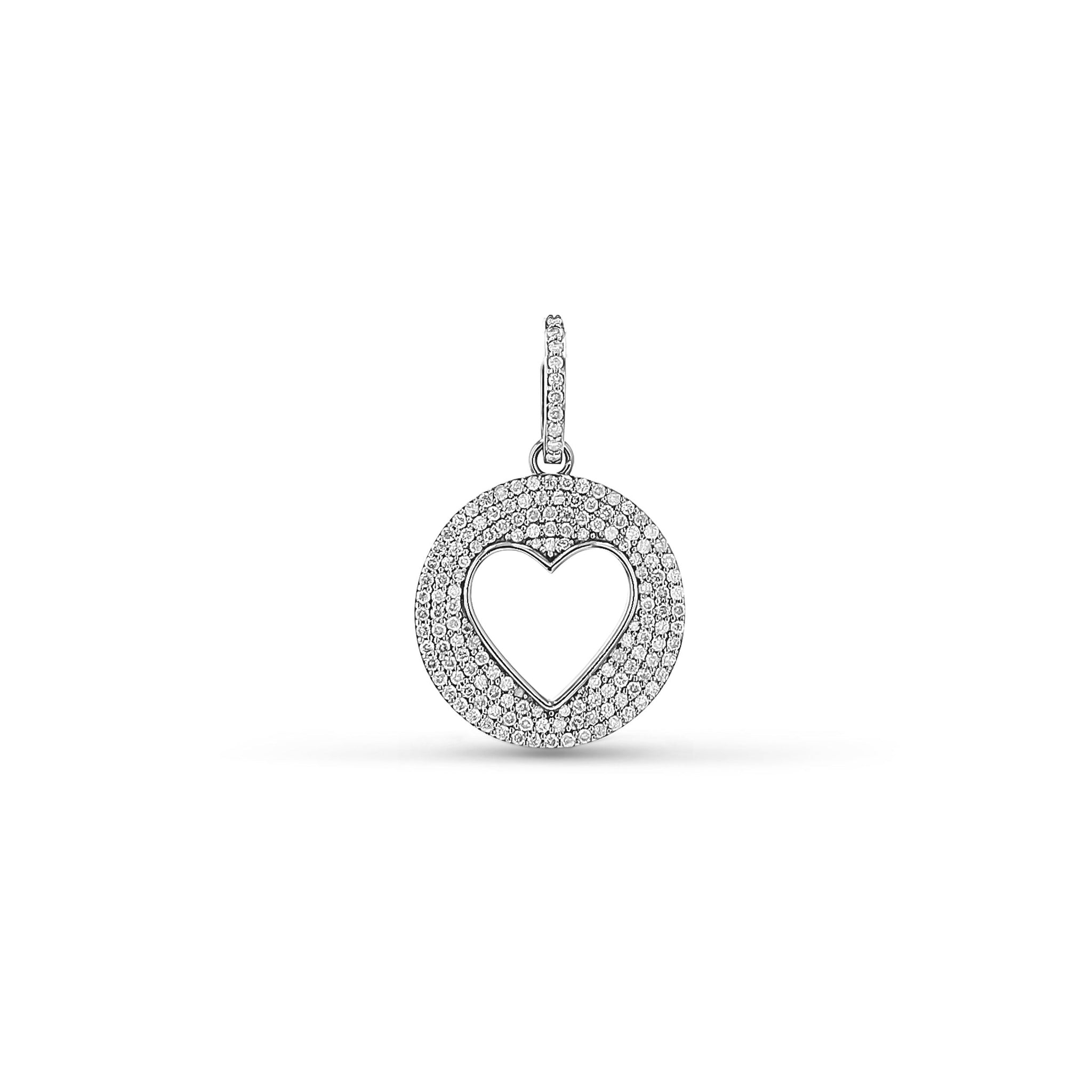 Diamond Open Heart Pendant Only or on Soho Link Chain Necklace - 18"