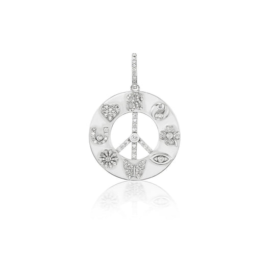 Peace & Love Manifestation Medallion Only or on Small Soho Chain Necklace - 30"