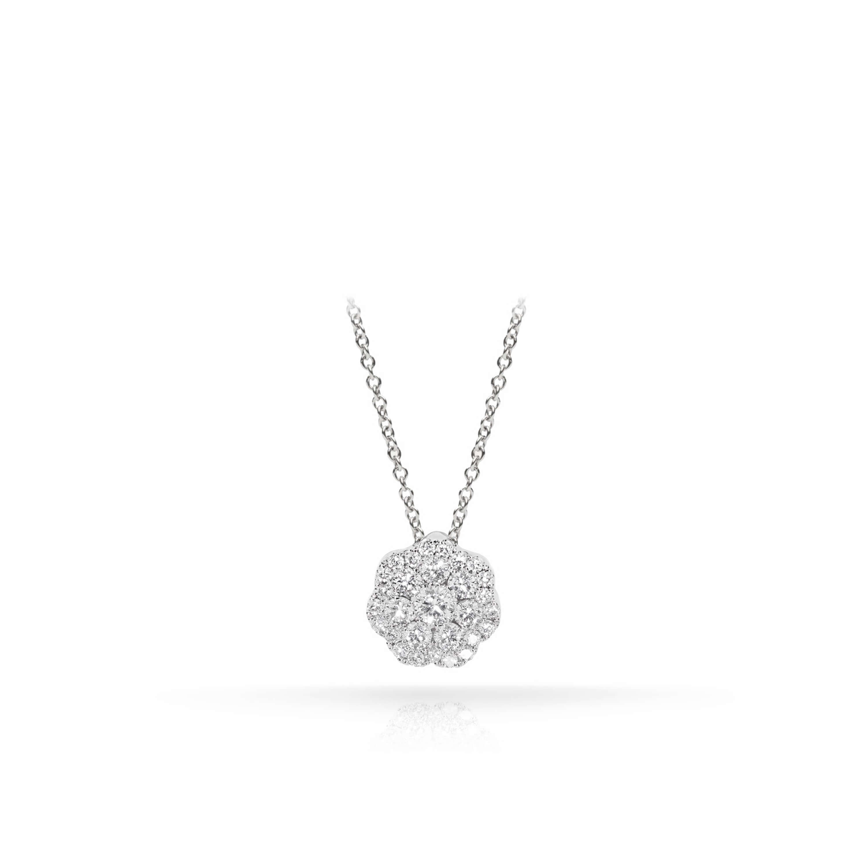 Ashley Flower Diamond Cluster Pendant Necklace