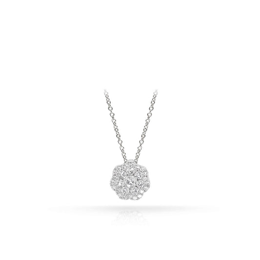 Ashley Flower Diamond Cluster Pendant Necklace