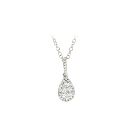 Nicole Pear Diamond Cluster Pendant Necklace