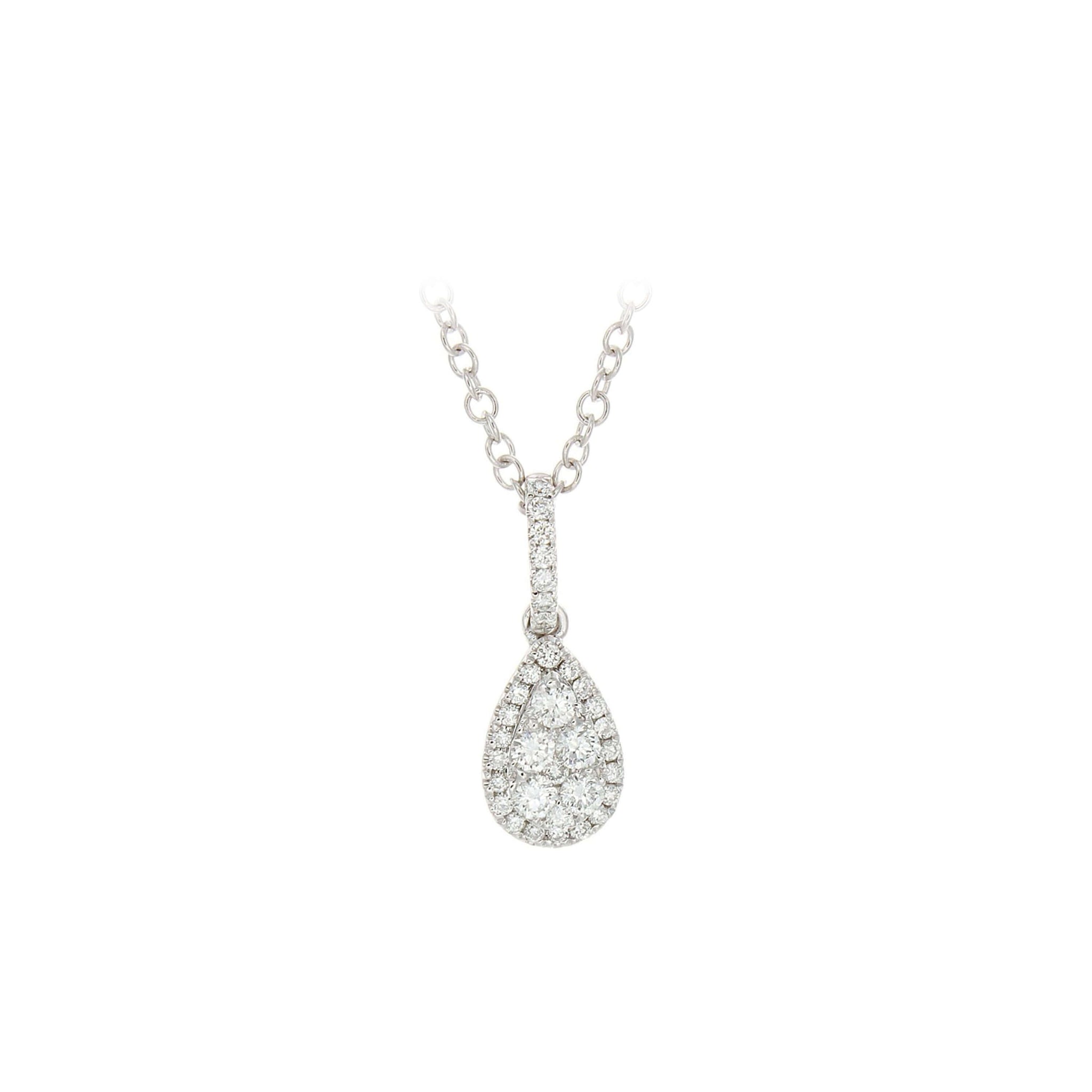 Nicole Pear Diamond Cluster Pendant Necklace