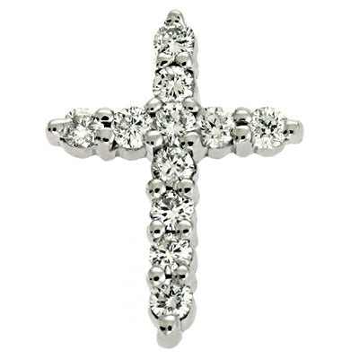 This Pendant is available in 14K White Gold. There are a total of 11 stones. There are Rounds with a total carat weight of 0.28 set in a Micro Prong setting.